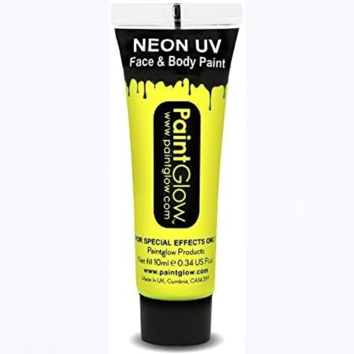 Neon Gul UV Kropsmaling - Perfekt til Festlige Anledninger!