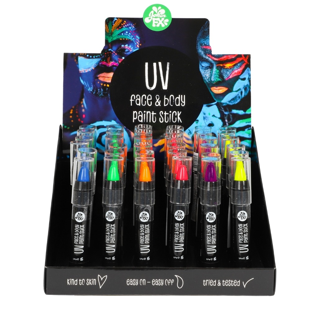 UV Neon Krop og Ansigtsfarve Stift - Blå til Festen
