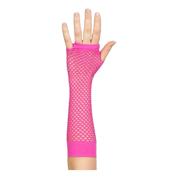 Lange Neon Pink Nethandsker - Perfekt til Fest og Temaer