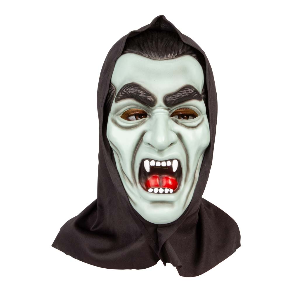 Skræmmende Vampyrmaske med Hætte til Halloween Festen