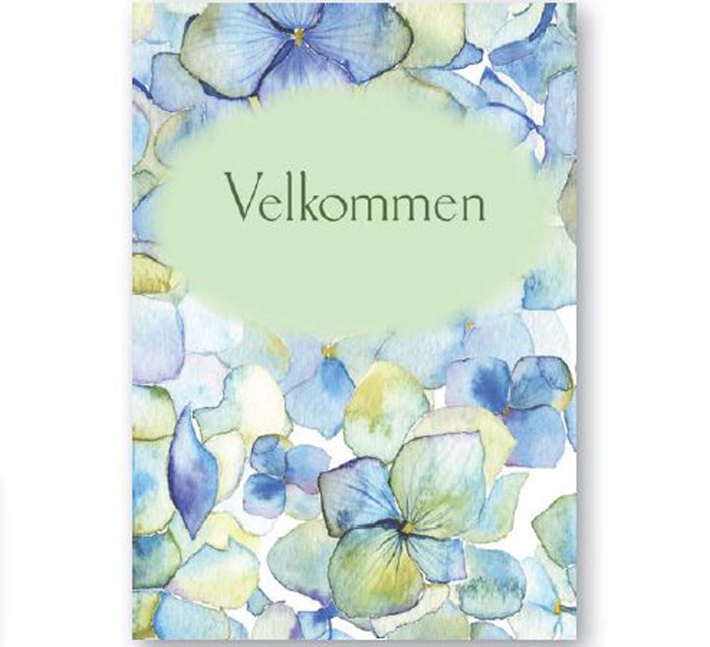 Festlige Velkomstsange med Blå Hortensia – 10 stk.