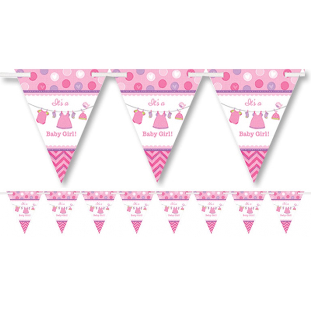 Vimpelbanner til Baby Girl – Perfekt til Dåb og Baby Shower