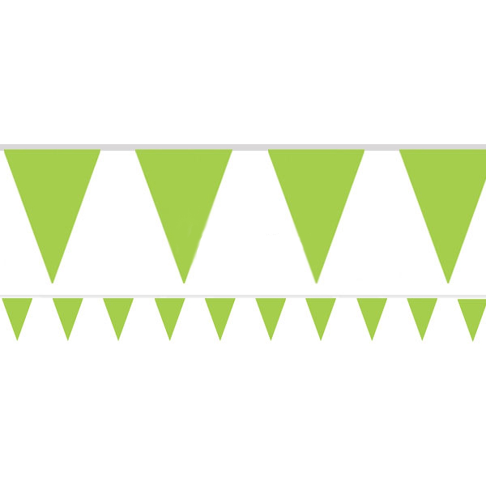 Limegrønt Vimpelbanner med 24 Flag til Fester