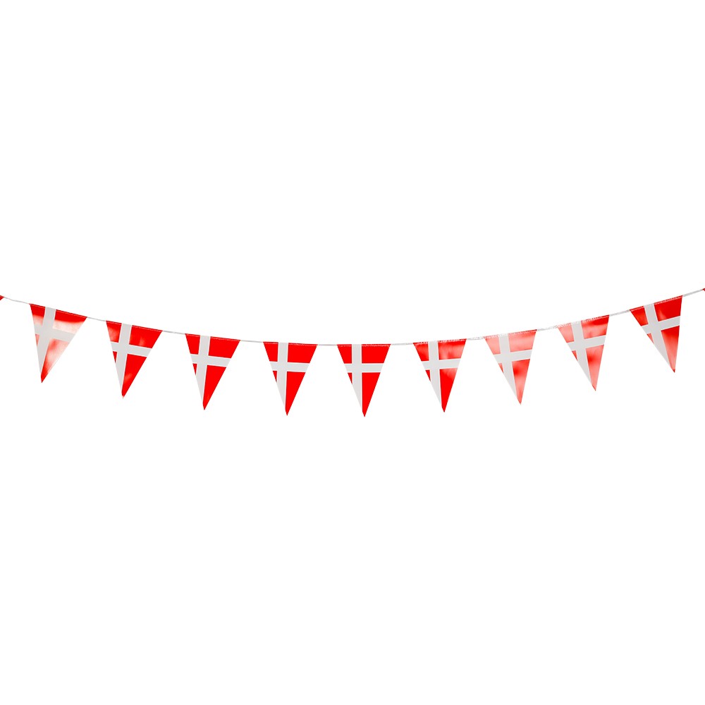 Dansk Flag Vimpelbanner - 3,6 Meter Festpynt til Fejring