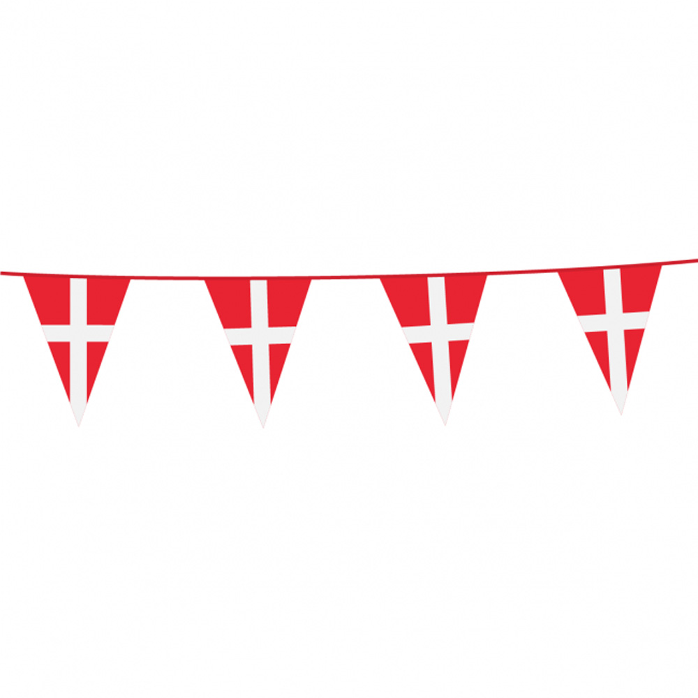 Dansk Flag Vimpelbanner - 10 Meter Festpynt til Fejring