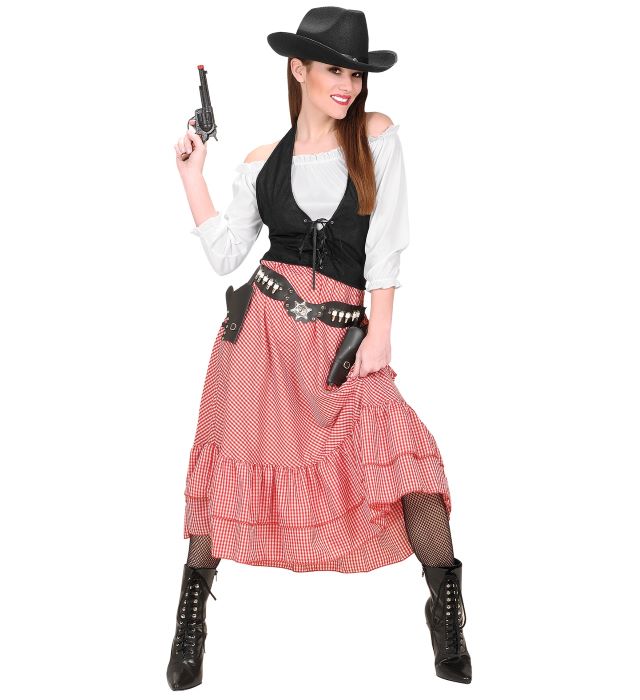 Western Cowgirl Kostume - 3 Dele til Temafest!