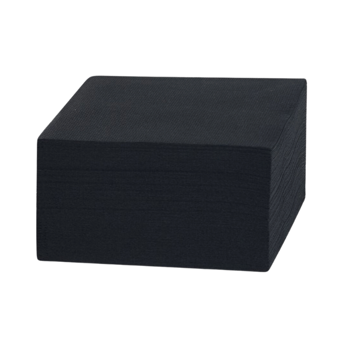 Sorte 20x20 cm Servietter - 150 stk. til Festen!
