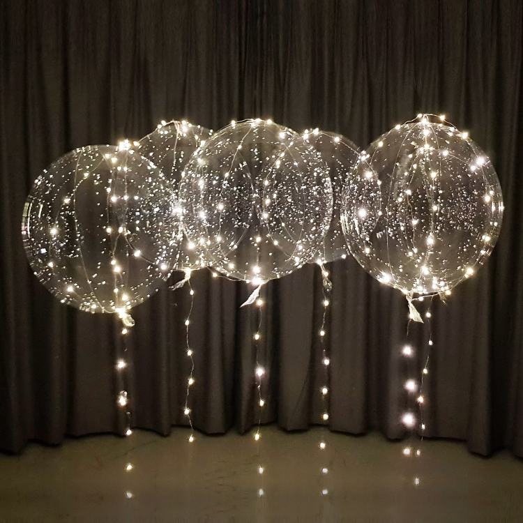 5x LED Ballon Lyskæde - Hvid Lys Dekoration