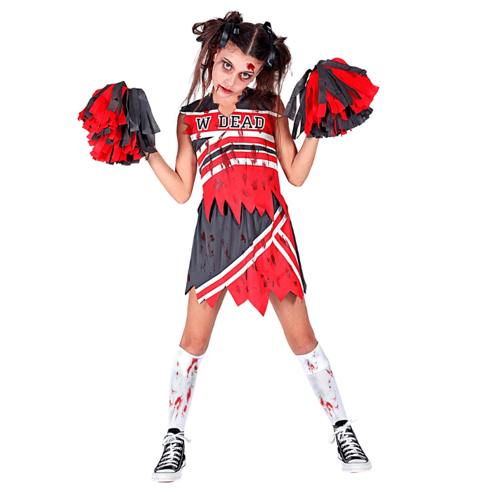 Zombie Cheerleader Kostume til Børn - Spøgelsesagtig Fest!