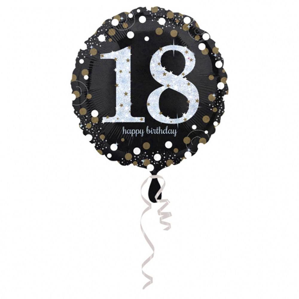 Sølv Glitter Folieballon til 18-års Fødselsdag - Festlig Dekor!