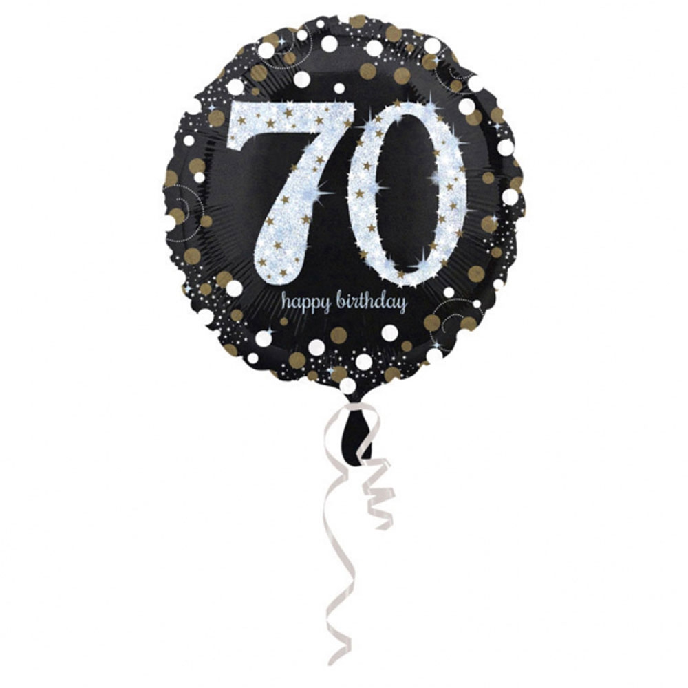 70 Års Fødselsdag Folieballon – Holografisk Sølv Design