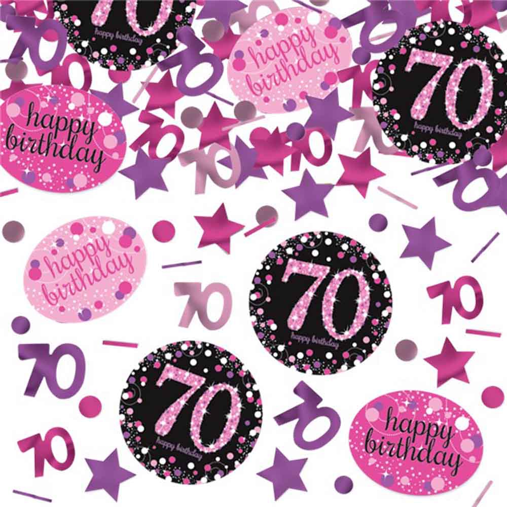 70-års Fødselsdag Konfetti – Pink Festpynt til Fejring