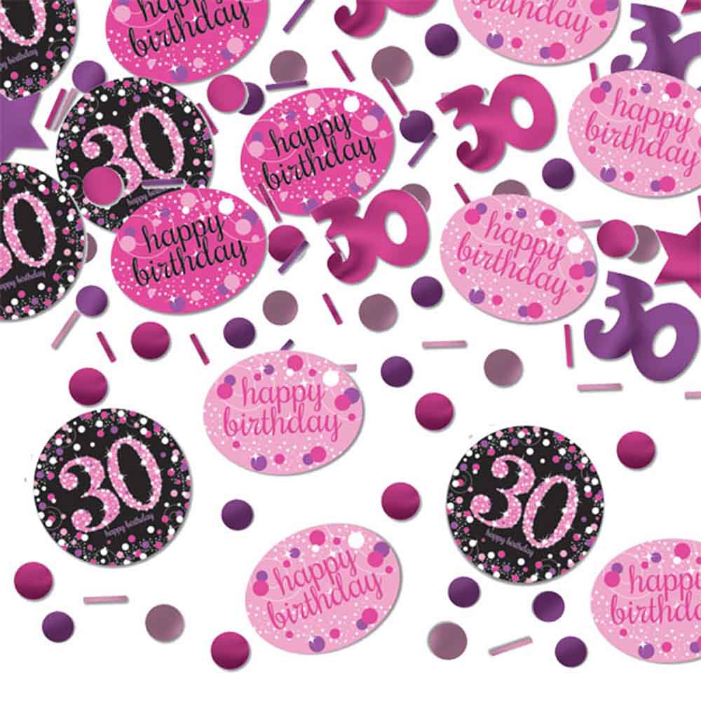 30 års Fødselsdag Konfetti – Pink Festpynt til Fejring