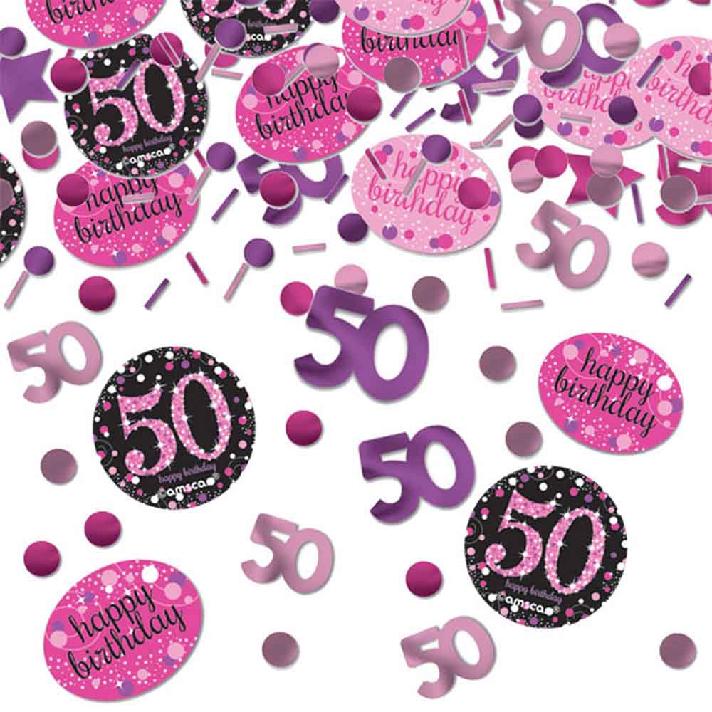 50-års Fødselsdag Konfetti - Festlig Pink Dekoration