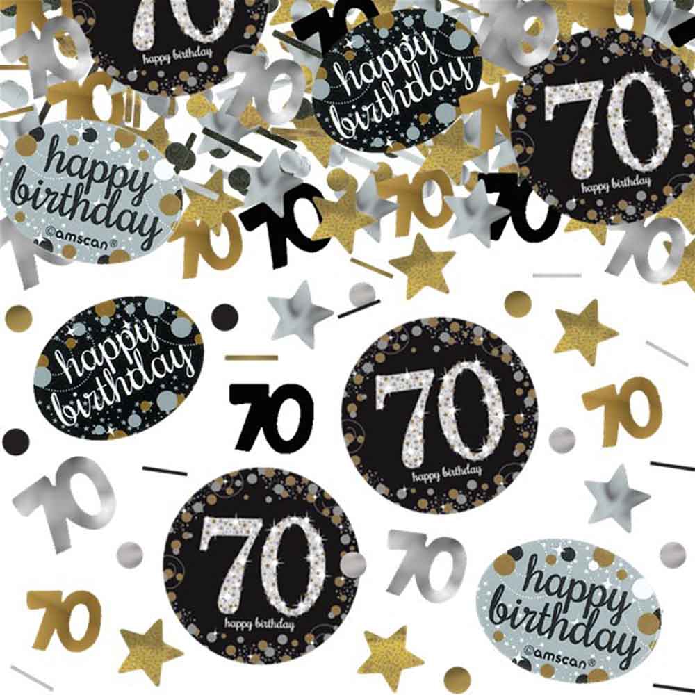 70-års Fødselsdag Konfetti – Sølv Festpynt til Fejring