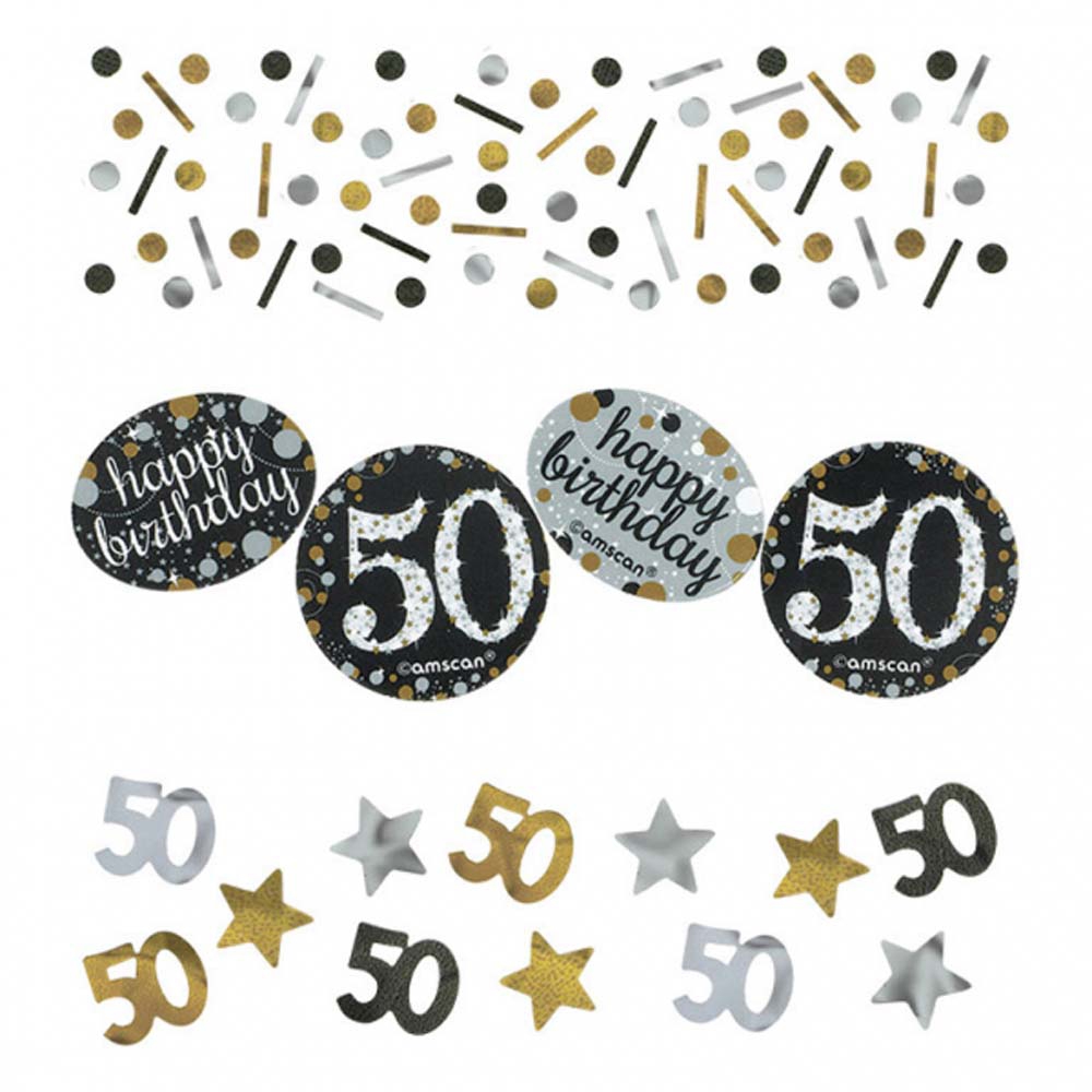50 Års Fødselsdag Konfetti – Sølv Festdekoration