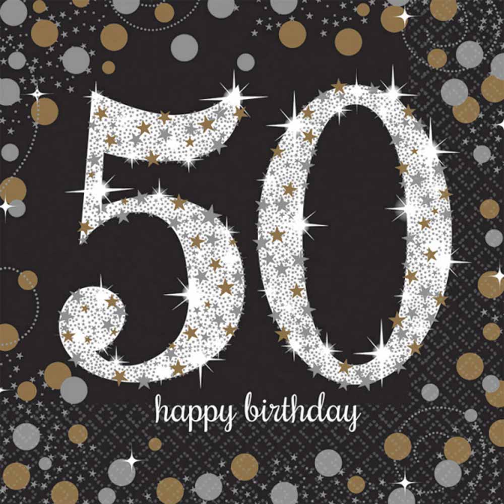 Sølv Servietter til 50 Års Fødselsdag – 16 Festlige Stykker