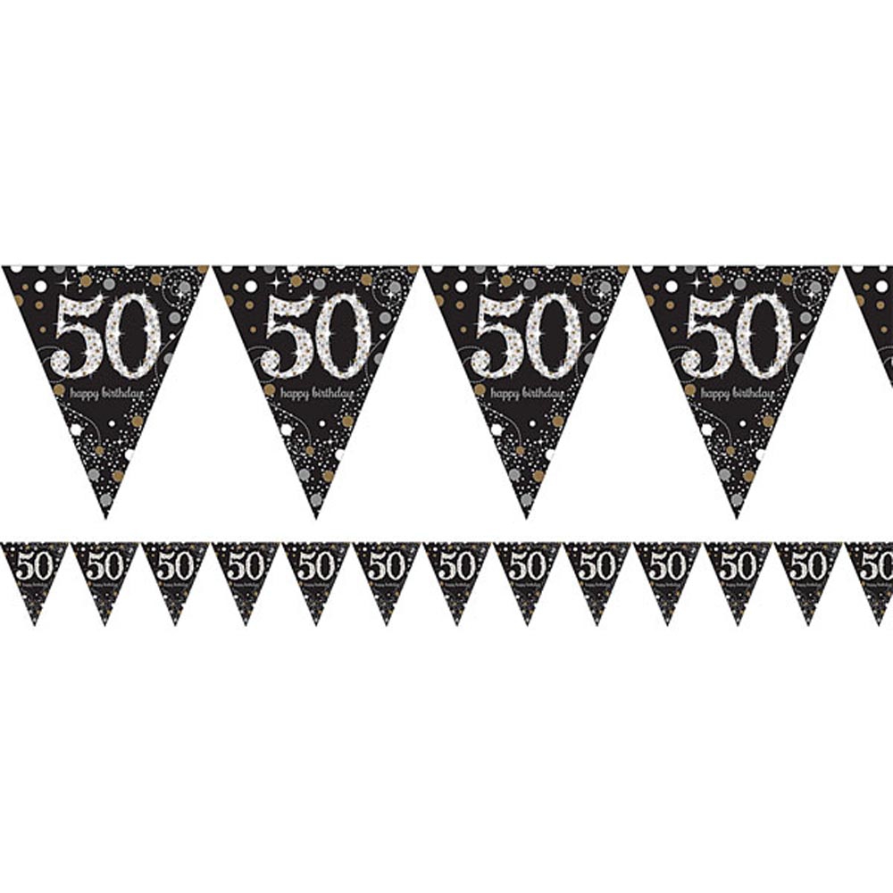 Holografisk Sølv Banner til 50-års Fødselsdag Fest