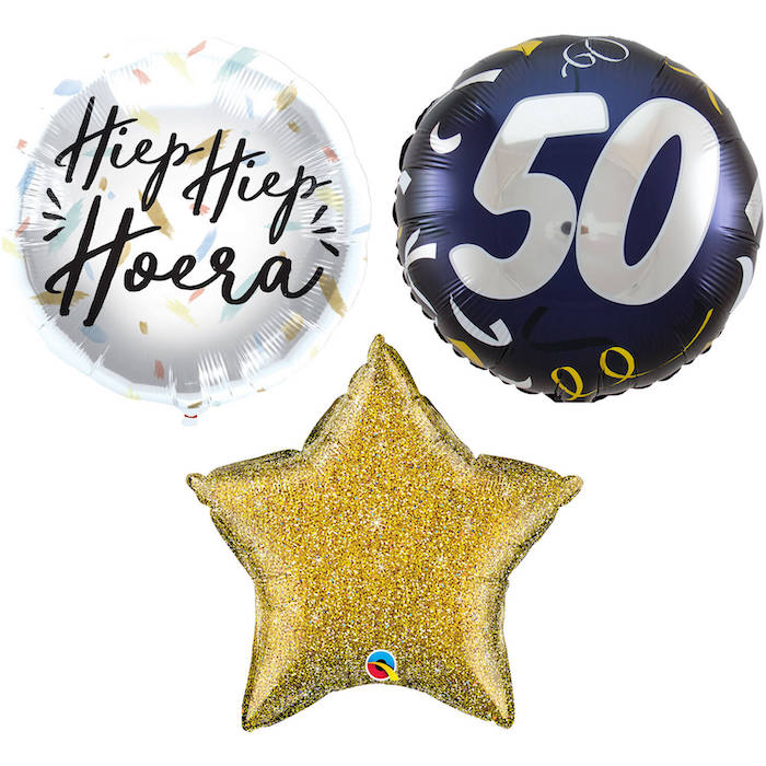 50-års Fødselsdags Ballonbuket – 3 Stk. til Fest!