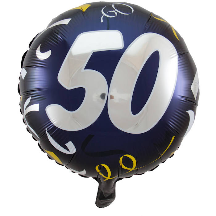 50 års Fødselsdagsballon Blå 45