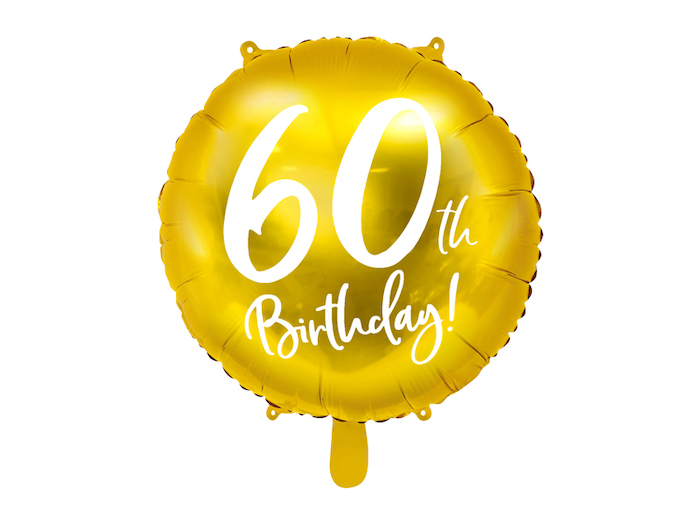 60 års Fødselsdagsballon i Guld – Festlig Dekoration