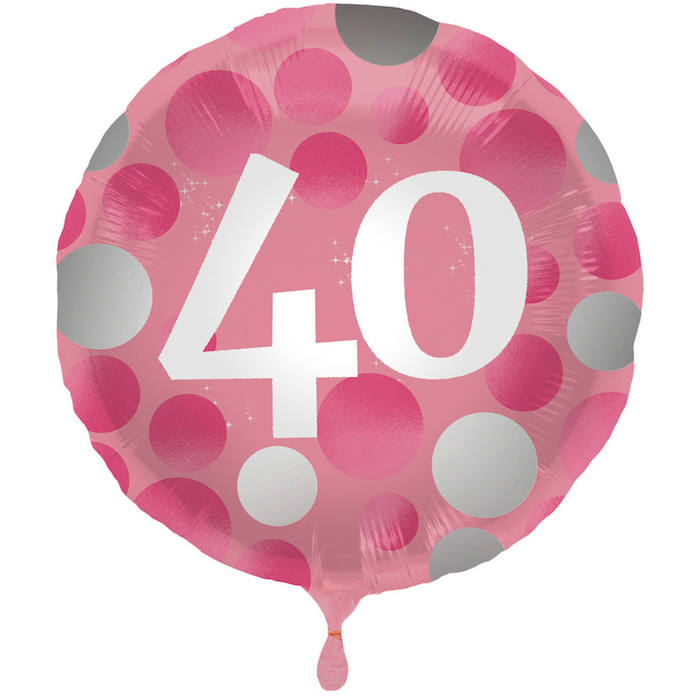 40 års Pink Folieballon - Perfekt til Fødselsdag