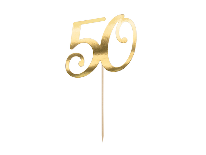 50 års Fødselsdagskagedekoration i Guld – Festlig Glæde!