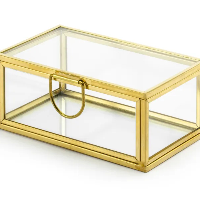 æske   Glas Guld 9x5 5x4cm