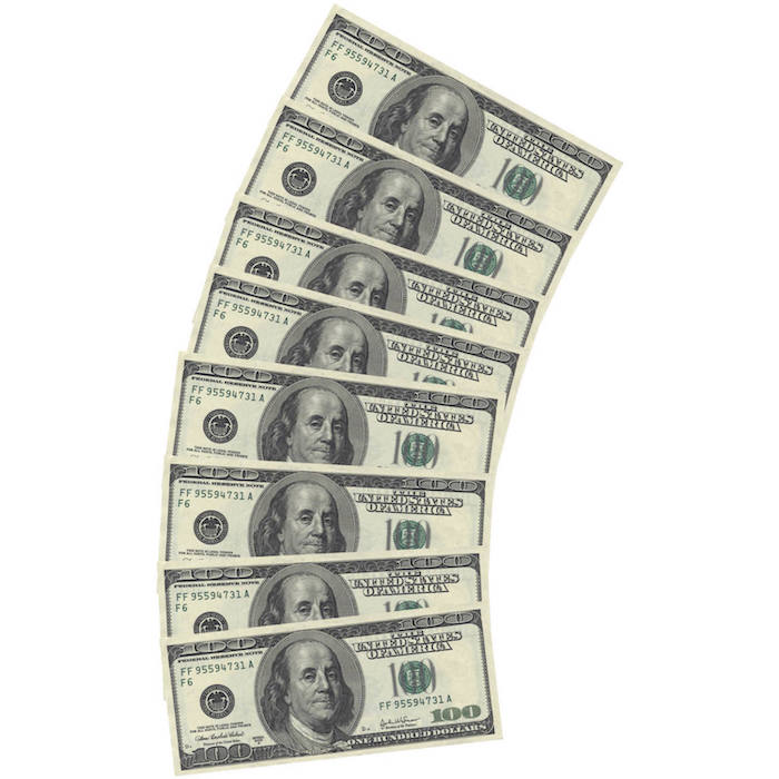 100-dollars servietter 10 stk. 33x33 cm - Fantastisk tilbud!