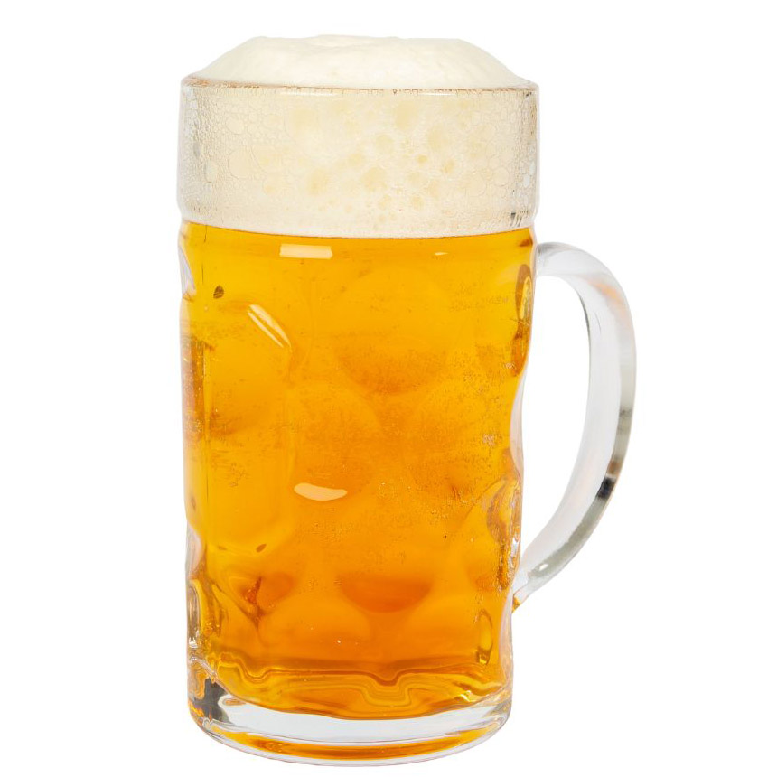 Klassisk 1L Ølglas med Sjove Stickers til Festlige Øjeblikke