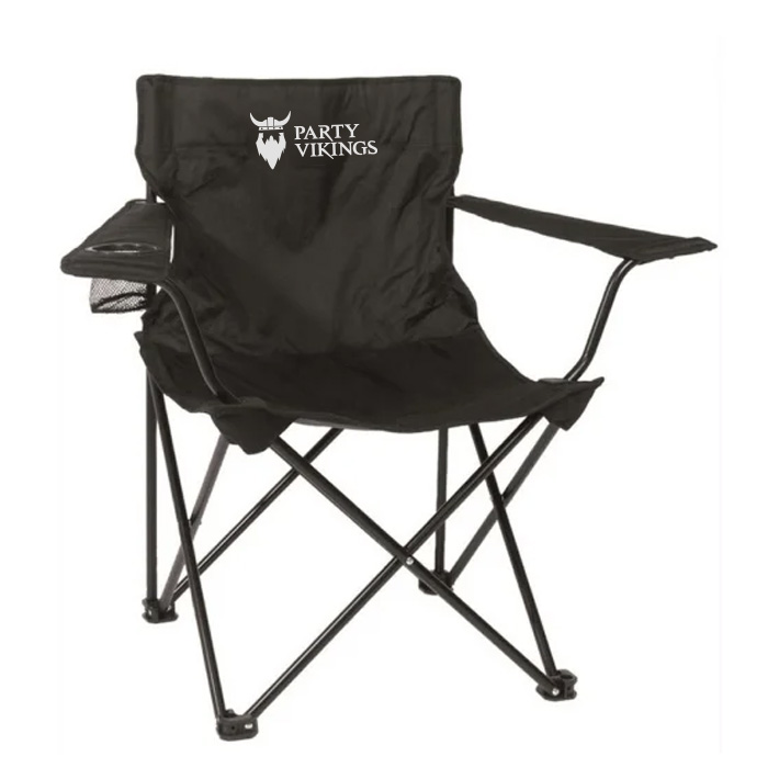 Sort Festivalstol med Kopholder til Camping og Picnic