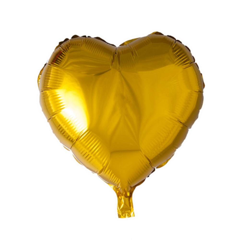 Guld Hjerte Folieballon til Festlige Anledninger