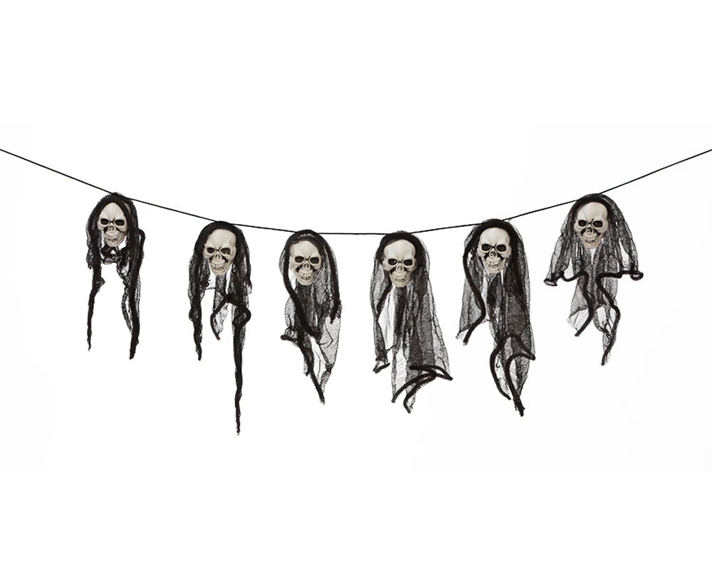Skræmmende Halloween Guirlande med Kranier til Dekoration