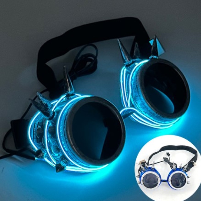 Led Brille Med Pigge Blå Onesize