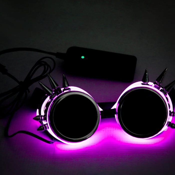 Led Brille Med Pigge Lilla