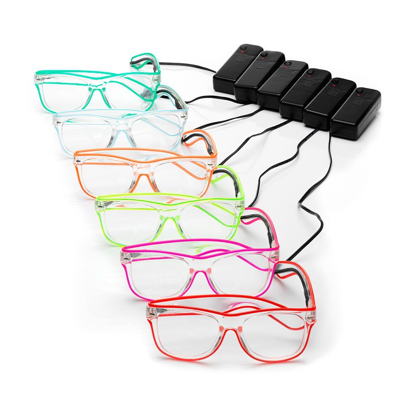LED Festbriller i Wayfarer Design - 6 Farver til Fester