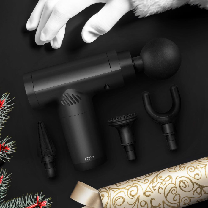 Massage Pistol Inkl Mundstykker Genopladeligt Batteri