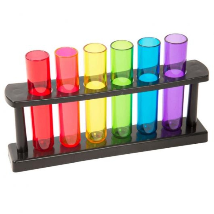 Neon Reagensglas Sæt Med Holder     Glas