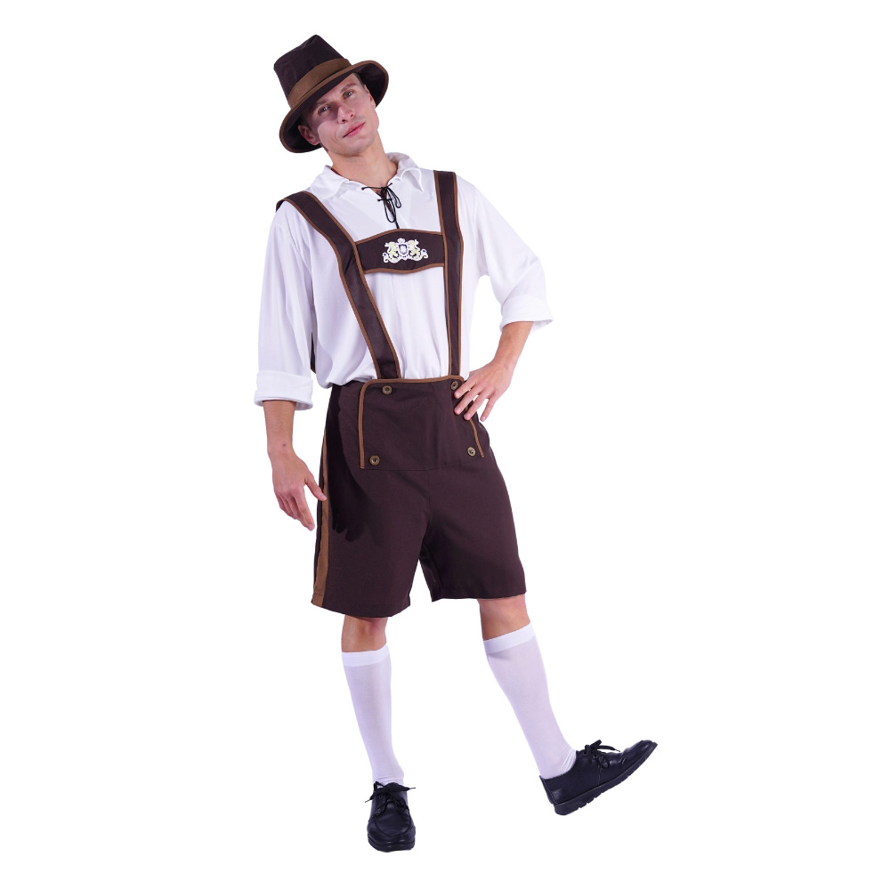Oktoberfest Kostume til Mænd – Hvid og Brun Festoutfit