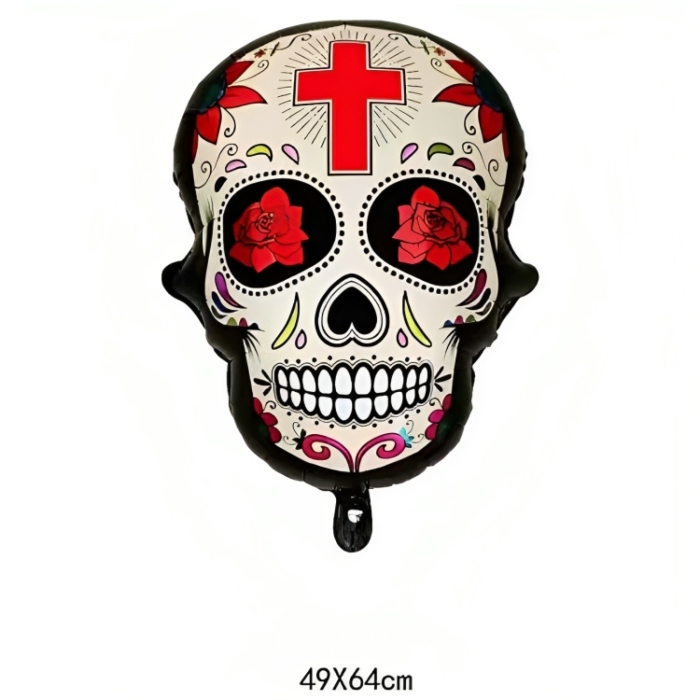 Oppustelig Day   The Dead Kranie Med Rødt Kors Motiv