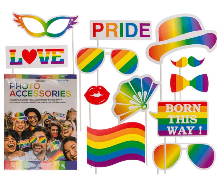 Pride Photo Booth Sæt – 12 Farverige Motiver til Festen