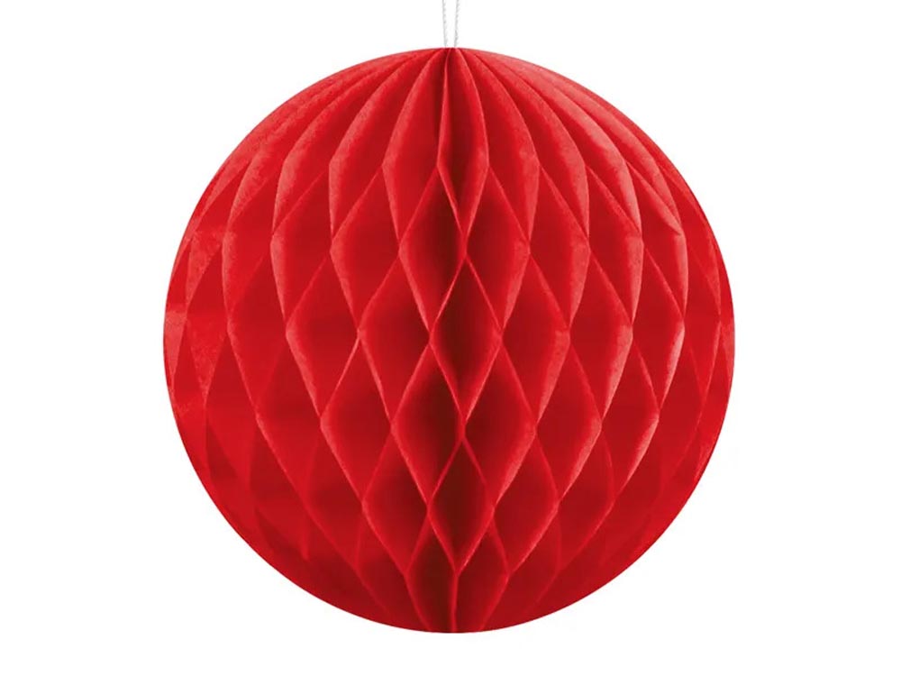 Rød Honeycomb Dekorationskugle 20 cm til Festlige Begivenheder