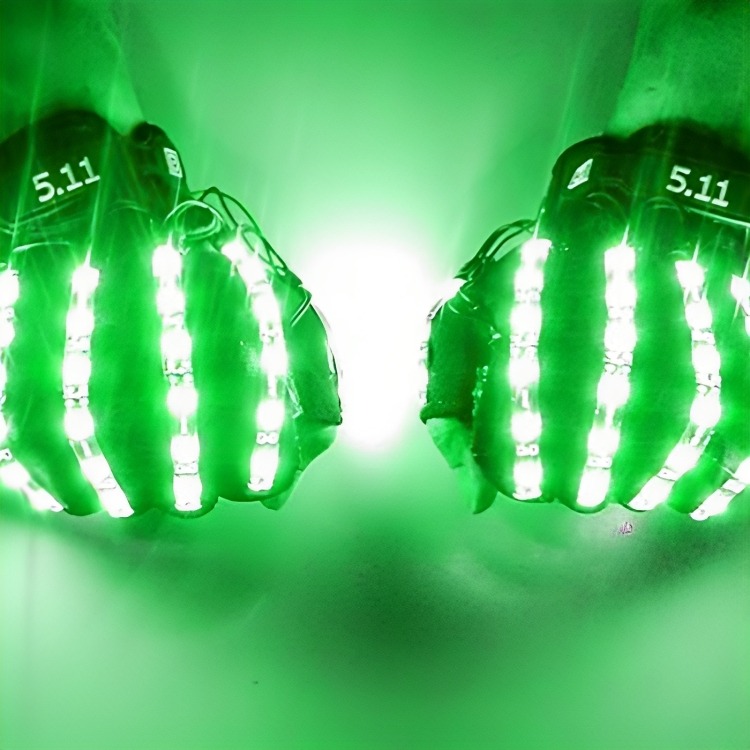Sjove Handsker Med Led   Grøn
