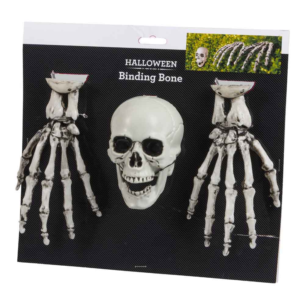Skræmmende Skelet Hænder og Kranie til Halloween Fest