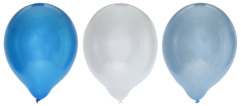 Metallic Balloner Mix – Hvid, Blå & Lyseblå til Fest