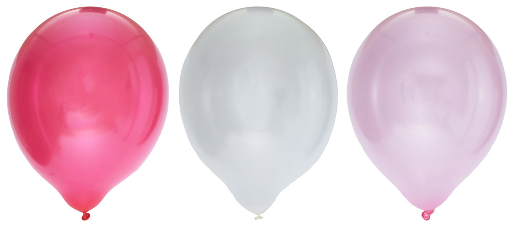 Metallic Balloner 8 stk – Hvid, Pink & Lyserød til Festen