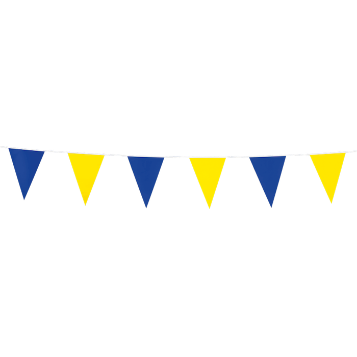 Blå og Gul Flagguirlande til Temafest - 3 Meter