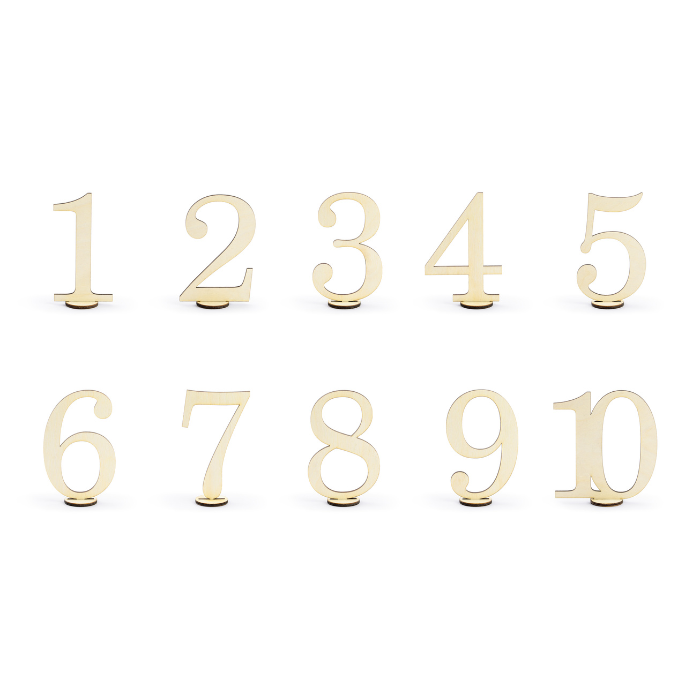 Bordnumre  -10   Træ 10x