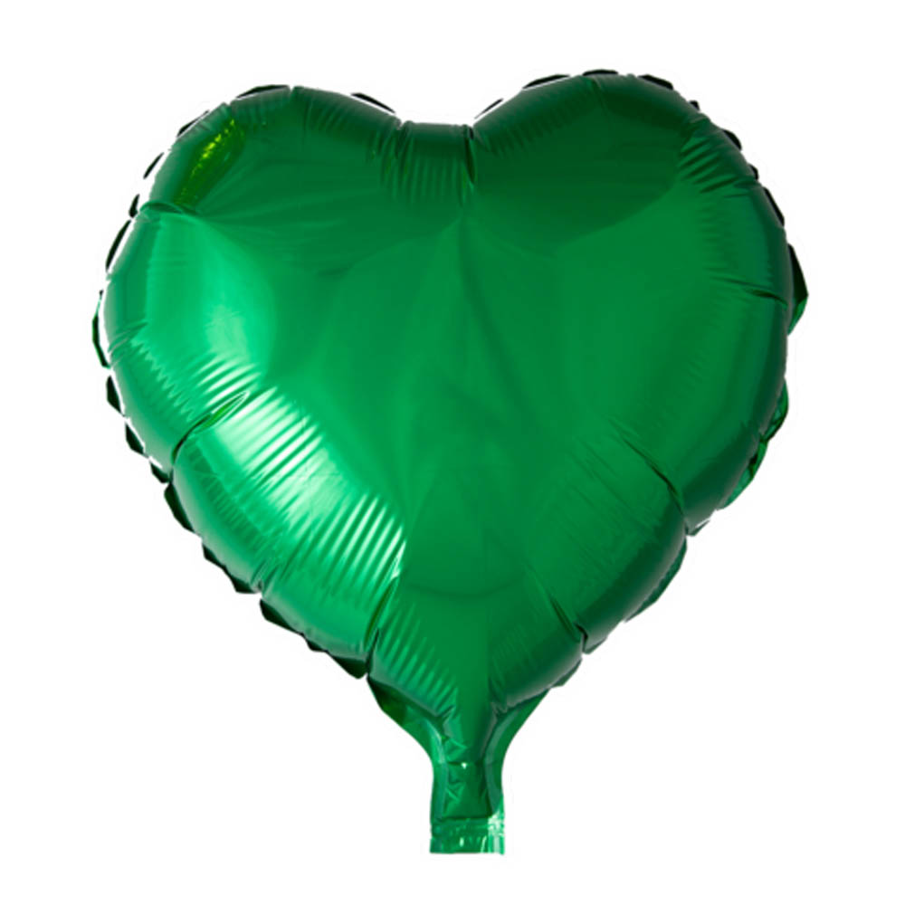 Grøn Hjerteformet Folieballon 46 cm til Festlige Anledninger
