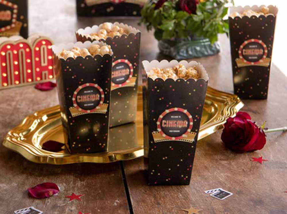 Hollywood Popcorn Bægre til Temafest – 8 Stk. Glamour!